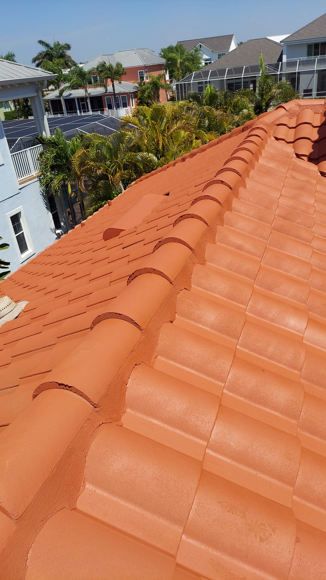 Restored terracotta tile roof